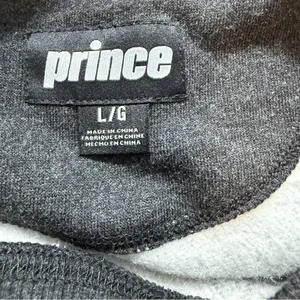 Prince Match Point Cropped Sweatshirt Womens L NWT Charcoal Raw Hem Tennis thumbnail 6