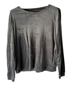 Juicy Couture Velour Sweatshirt Rhinestone Logo Gray Women's Size L Long Sleeve‎ thumbnail 1