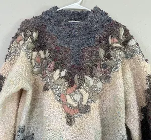 Mareia Kim Vintage Embroidered Mockneck Sweater 80s 90s Retro Colorful Unique thumbnail 2