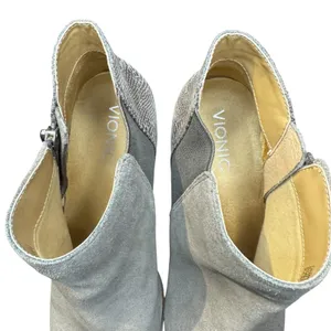 Vionic Anne Booties Womens Size‎ 9.5 Gray Suede Snake Print Ankle Zip Comfort thumbnail 3