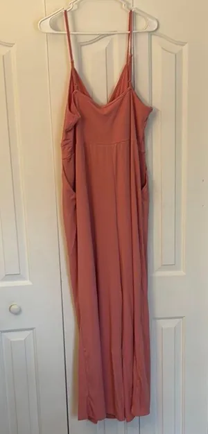 Spaghetti Strap Jumpsuit with Pockets Pink Women Size XXL NWOT thumbnail 2