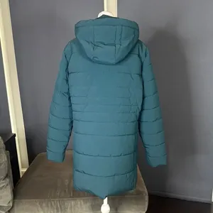 Swiss Tech Women’s Blue Green Puffer Jacket Hooded Quilted Design Size L 12/14 thumbnail 6