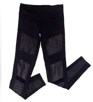 Alo black faux leather Moto style leggings full length women’s size small thumbnail 1