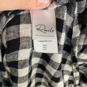 Rails Black & White Gingham Plaid Front Tie Cutout Sleeveless Mini Dress Small thumbnail 8