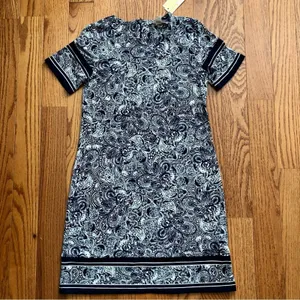 Michael Kors Paisley Print Casual Light Blue T-shirt Dress Women's Size S NWT thumbnail 4