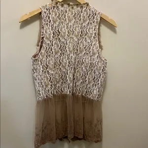 Altar’d state Lace and Faux Fur Vest Y2K size small thumbnail 5