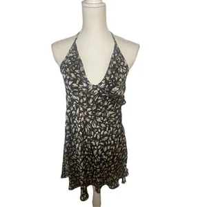Free People Printed Hang on slip Dress Night Combo Black Tan Size S/P thumbnail 2