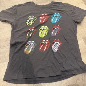 The Rolling Stones Gray Tee‎ with Colorful Tongue Graphics thumbnail 1
