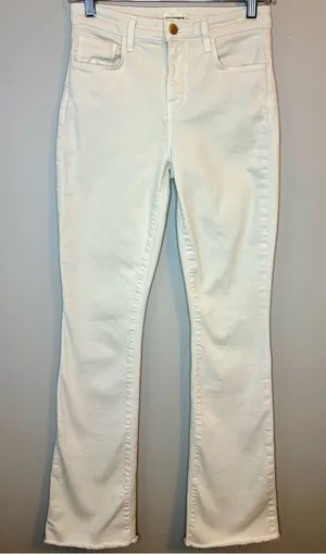L’AGENCE Ruth High Rise Straight Jeans 26 Vintage White Raw Hem thumbnail 1