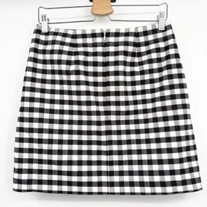 NWT LOFT Womens Black White Gingham Checkered Preppy A-Line Mini Skirt Size 2 thumbnail 7