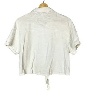 Splendid White Roma Tie Front Button Down Short Sleeve S‎ thumbnail 4