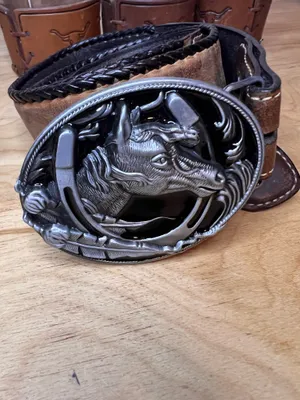 Horsehead Metal Belt Buckle NWOT thumbnail 2