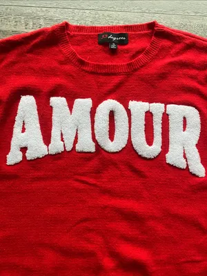 32 Degrees Amour Red Crewneck Sweater Womens Sz Medium thumbnail 3