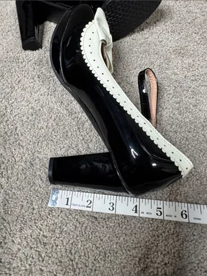 Women’s Black Chunky Heel Mary Jane Pumps Cute Bow Round Toe Size 9.5 NEW thumbnail 9