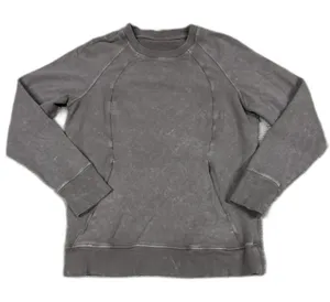 Lululemon Scuba Crew Neck Sweatshirt Womens 8 Taupe Gray Soft Washed Lunar Rock thumbnail 1