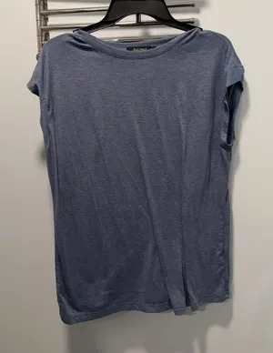 Automet Cap Sleeve‎ T-Shirt Heather Blue Large Minimalist Casual Loungewear thumbnail 1