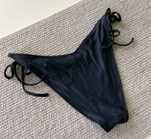 Aerie Black Tie Side Cheekiest Fit V Cut High Leg Bikini Bottom Size Medium thumbnail 7