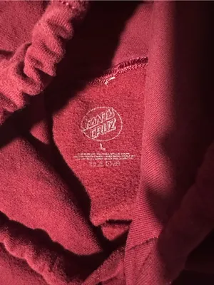 Santa Cruz Skateboards Burgundy Crewneck Hoodie with Logo Patch thumbnail 7