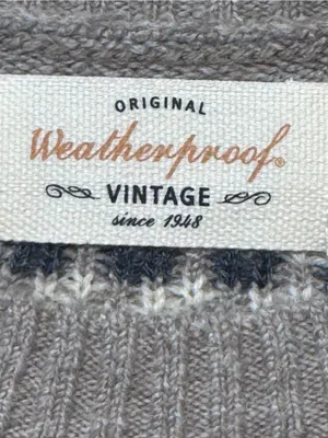Weatherproof VintageTraditional fairisle raglan crewneck sweater Tweed yarn thumbnail 8