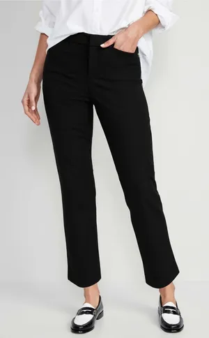 Old Navy High Waisted Pixie Black Straight-Leg Pants thumbnail 1