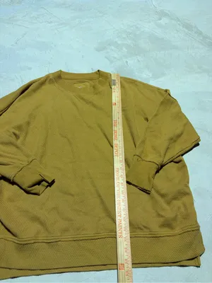 Aerie Mustard Waffle Crewneck Sweater sweatshirt medium thumbnail 5