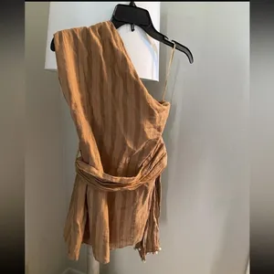 Zara one shoulder top with over the shoulder tie NWT SIZE XS thumbnail 4