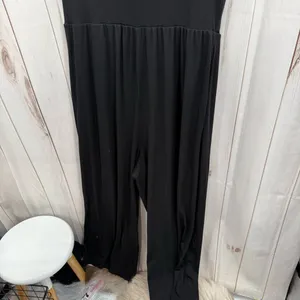 Cider Women’s 2XL Black Ribbed Wide Leg Jumpsuit Plus Size Stretchy thumbnail 5