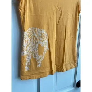 Lilly Pulitzer Pima Cotton Orange Elephant Scoop T- Shirt‎ Short Sleeve XS thumbnail 2