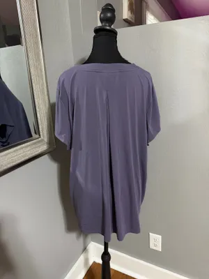 Athleta Move With Ease Athletic Yoga Soft Flowy Boxy Purple Top Large. thumbnail 4