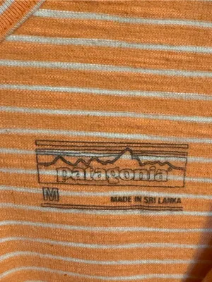 Patagonia Porch Song Dress M Orange Striped Organic Cotton‎ Sleeveless thumbnail 2