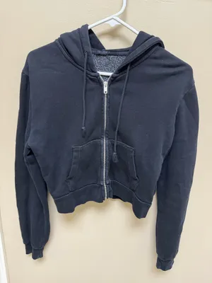 Brandy Melville black cropped zip up thumbnail 1