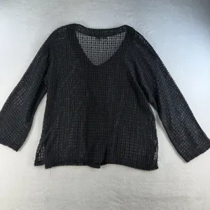 Vintage Keren‎ Hart L Large Sheer Mesh Open Knit Cardigan Artsy Lagenlook Unique thumbnail 9