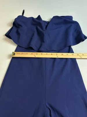 Lulus Women’s Power of Love Navy Blue Strapless Stretch Knit Jumpsuit Size XS thumbnail 8