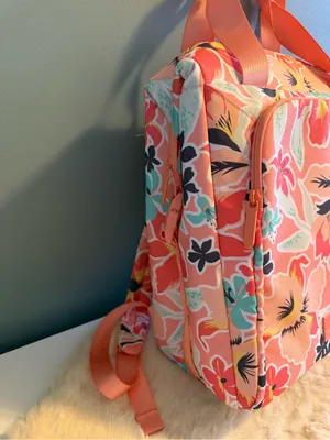 Vera Bradley Paradise Bright Coral Cooler Tote Backpack thumbnail 3