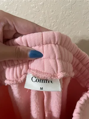 Comfrt Pastel Sweatpants Size Medium Bubblegum Pink Fleece Lined Thick Cozy thumbnail 4