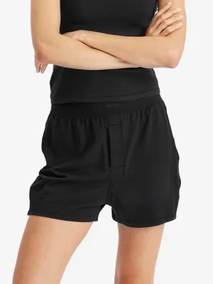 SKIMS Boyfriend boxer shorts loose lounge pajamas logo modal cotton onyx thumbnail 4