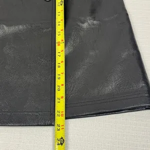 Black Faux Leather A Line Wrap Around Appearance Skirt‎ Plus Size 3XL thumbnail 7