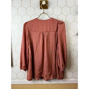 Altar'd State Rust Long Sleeve Square Neck Peplum Blouse - Size - Medium thumbnail 2
