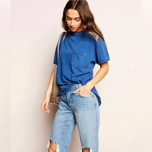 Free People Distressed Mid Rise Maggie Straight Leg Jeans in Blue Size 26‎ thumbnail 2