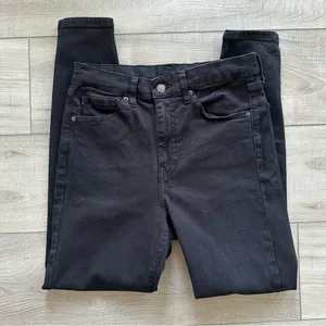 Topshop Jaimie High Waist Black Skinny Jeans thumbnail 3