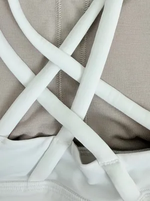 Lululemon Energy Long Line Sports Bra White Criss Cross Back thumbnail 8