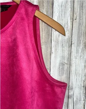 Ann Taylor Pink Suede Sleeveless Blouse •Large thumbnail 4