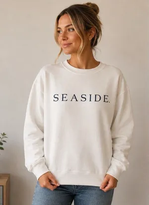Comfort Colors Seaside Sweatshirt The New Town The Old Ways Coastal Prep White S thumbnail 1