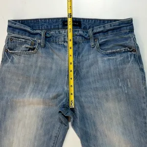 Aeropostale Denim Blue Jeans Mens Size 32/32 Slim Straight Distressed Inseam 30” thumbnail 12