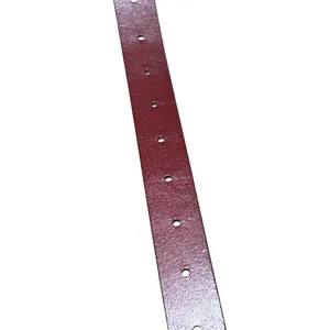 VTG Red Brown Adjustable Leather Belt Brass Buckle Minimalist Retro Western Boho thumbnail 3