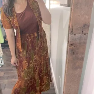 Graphics vintage maxi dress size small Brown thumbnail 3