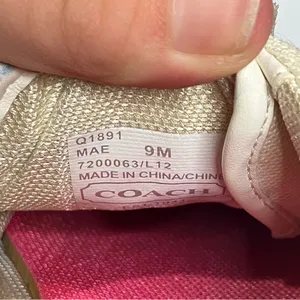 Coach Mae sneakers white orange‎ pink women’s size 9 thumbnail 9