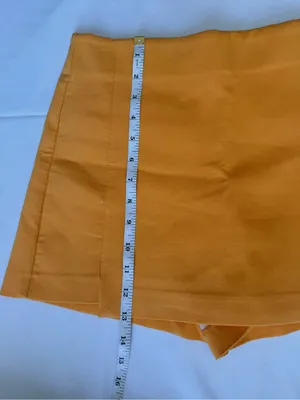 Zara Yellow Orange Mini Skort Size Small thumbnail 7