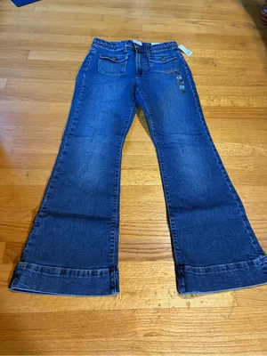 Gap 70's Flare High Rise Denim Stretch Blue Jeans Women's 28 6 Short NWT thumbnail 2