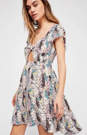 New free people‎ keyhole miss right floral dress small thumbnail 1